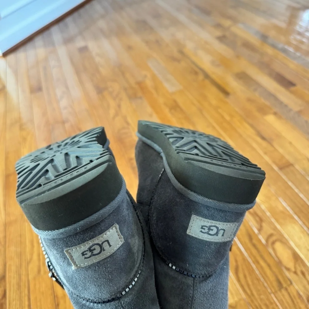 UGG Women's Mini Florence Boot, Charcoal Gray, Size 7